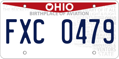 OH license plate FXC0479