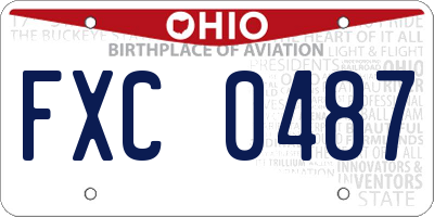 OH license plate FXC0487