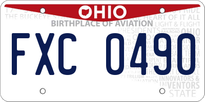 OH license plate FXC0490
