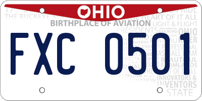 OH license plate FXC0501