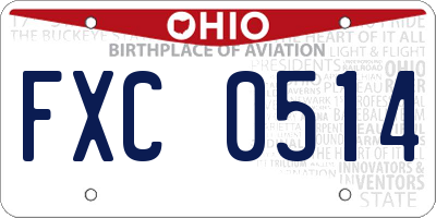 OH license plate FXC0514