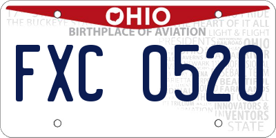 OH license plate FXC0520