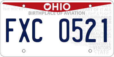 OH license plate FXC0521