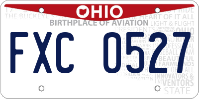 OH license plate FXC0527
