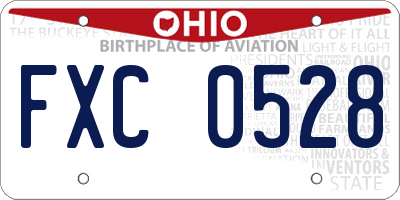 OH license plate FXC0528