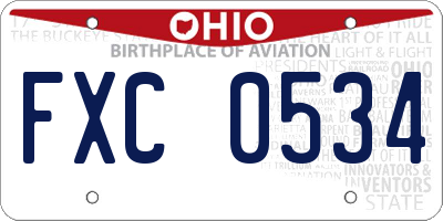 OH license plate FXC0534