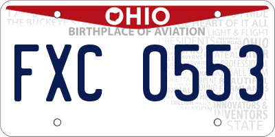 OH license plate FXC0553