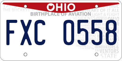 OH license plate FXC0558