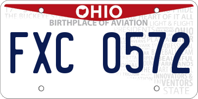 OH license plate FXC0572