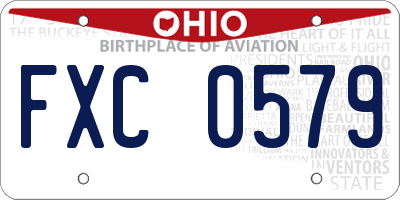 OH license plate FXC0579