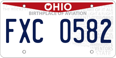 OH license plate FXC0582
