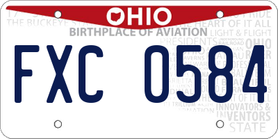 OH license plate FXC0584