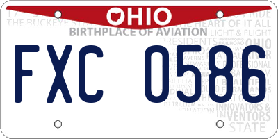 OH license plate FXC0586