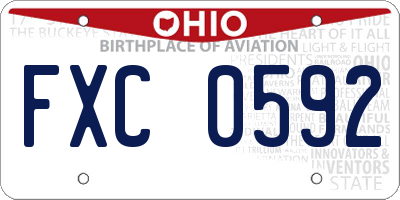 OH license plate FXC0592