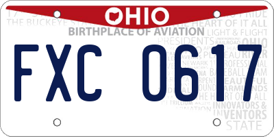 OH license plate FXC0617