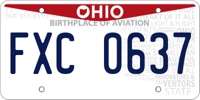OH license plate FXC0637
