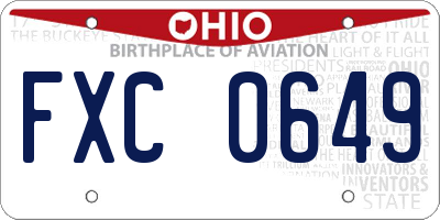 OH license plate FXC0649