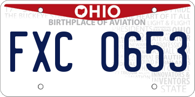 OH license plate FXC0653