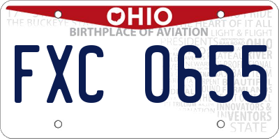 OH license plate FXC0655