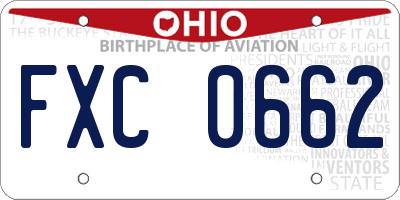 OH license plate FXC0662