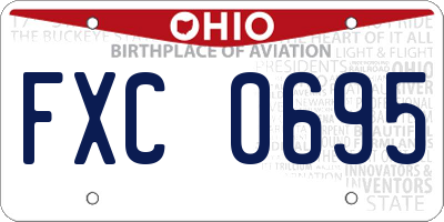 OH license plate FXC0695