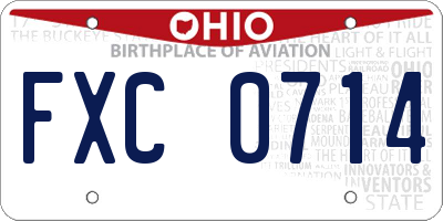 OH license plate FXC0714