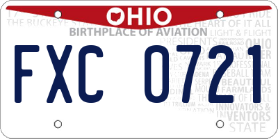 OH license plate FXC0721