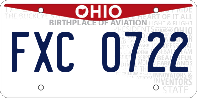 OH license plate FXC0722