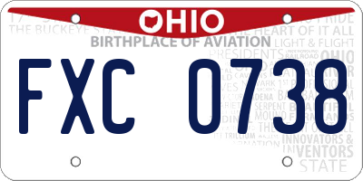 OH license plate FXC0738