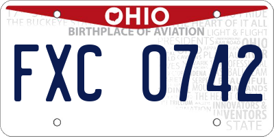 OH license plate FXC0742