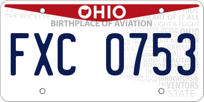 OH license plate FXC0753