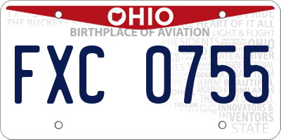 OH license plate FXC0755