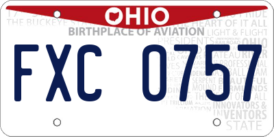 OH license plate FXC0757