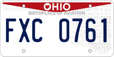 OH license plate FXC0761