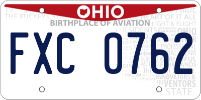 OH license plate FXC0762