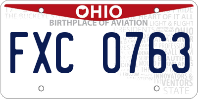 OH license plate FXC0763