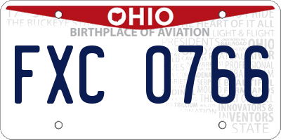 OH license plate FXC0766