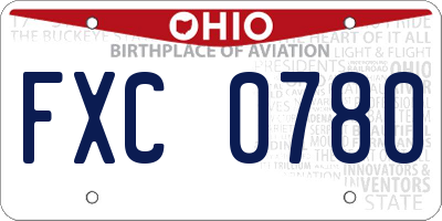 OH license plate FXC0780
