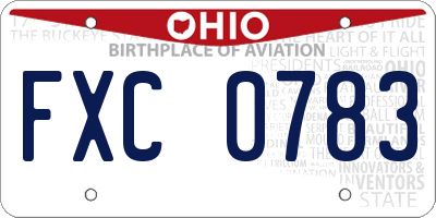 OH license plate FXC0783