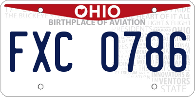 OH license plate FXC0786