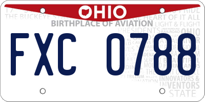 OH license plate FXC0788