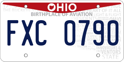 OH license plate FXC0790