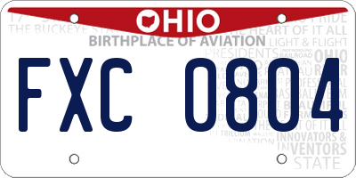 OH license plate FXC0804