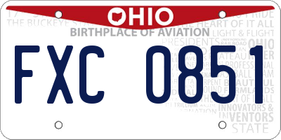 OH license plate FXC0851