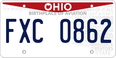 OH license plate FXC0862