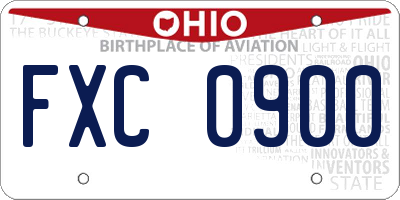 OH license plate FXC0900