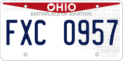 OH license plate FXC0957