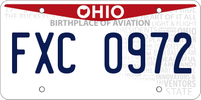 OH license plate FXC0972