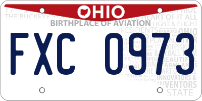 OH license plate FXC0973