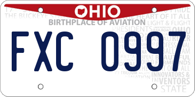 OH license plate FXC0997